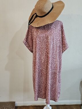 Flowy Floral Romantic Bat Wing Dress Sz 2X Plus Loose Baggy Comfy Y2k 90s 80s